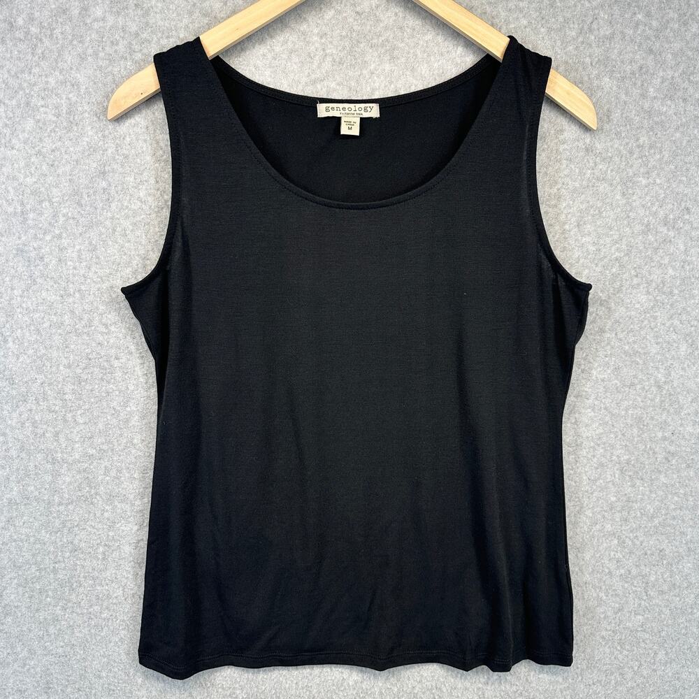 Genealogy Fashion DNA Top Womens Size Medium Black Sleeveless Pullover Tank